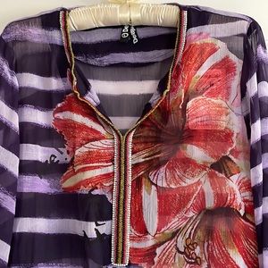 NWT - Desigual size large sheer blouse